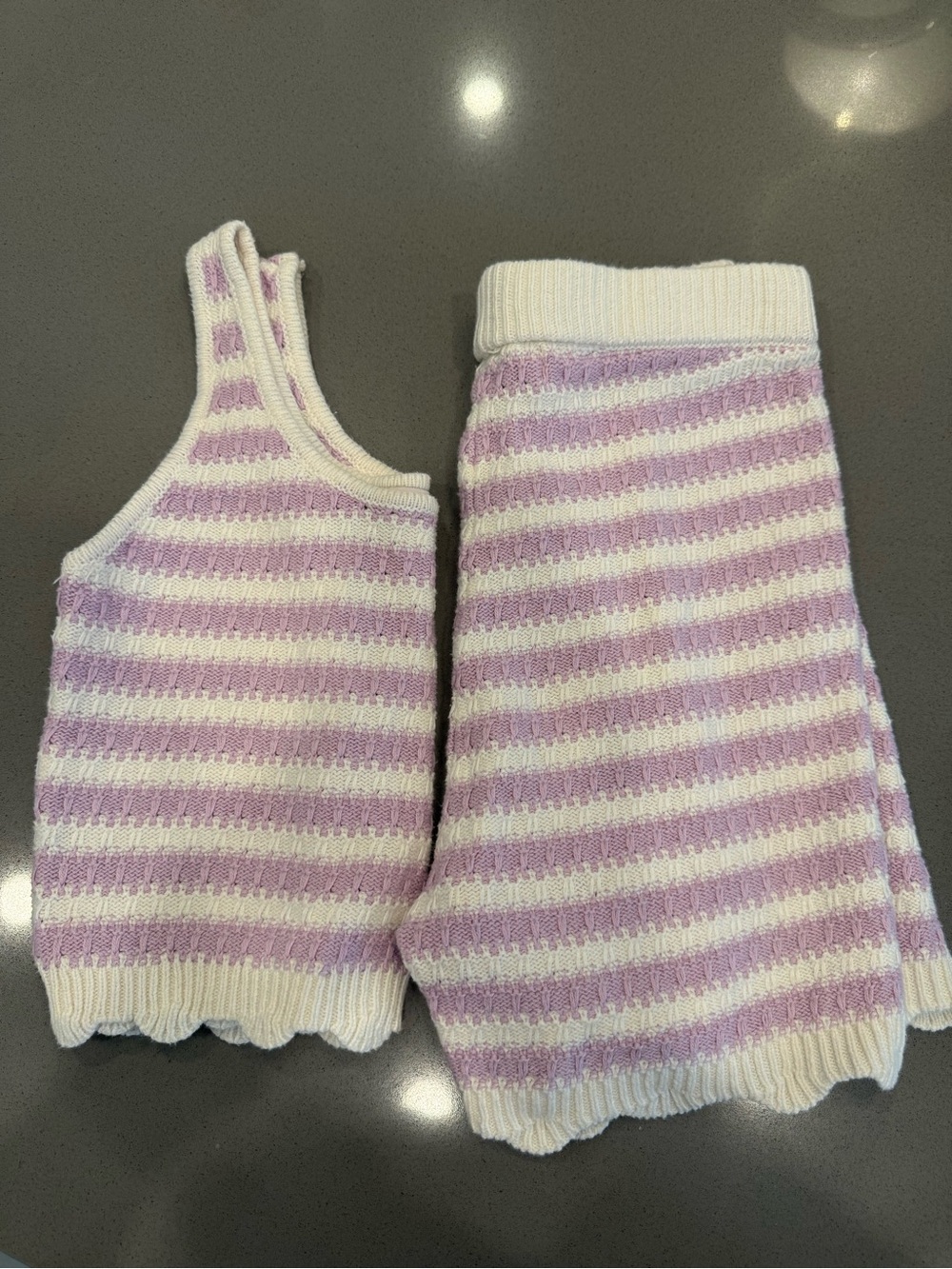 Willow & Wind Purple & Cream Knit 2-Piece Set – Size Small 🤍💜